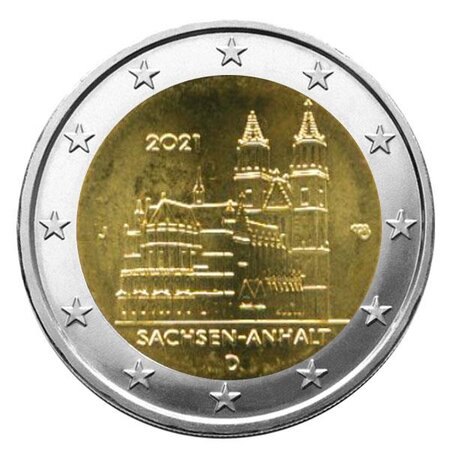 Pièce 2€ commémorative allemagne - cathédrale de sachsen-anhalt - 2021