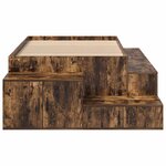 vidaXL Cadre de lit avec rangement Chêne fumé 90 cm Bois d'ingénierie