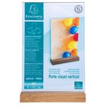 Porte-visuel Avec Socle En Bois Vertical A4 - Cristal - Exacompta