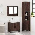 vidaXL Ensemble de meubles de salle de bain 3 Pièces Chêne marron