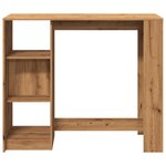 vidaXL Table de bar avec étagère chêne artisanal bois d'ingénierie