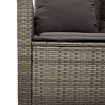 vidaXL Canapé de jardin 2 places coussins et table gris résine tressée