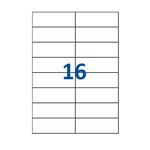 Lot de 1000 Planches étiquettes autocollantes blanches sur feuille A4 : 105 x 37 mm (16 étiquettes)