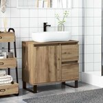 vidaXL Armoire de lavabo de salle de bain chêne artisanal 65x33x60 cm