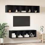 vidaXL Ensemble meuble TV 4 Pièces Chêne noir Bois d'ingénierie