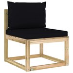Vidaxl salon de jardin 6 pièces avec coussins bois de pin imprégné