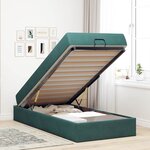 vidaXL Cadre de lit avec matelas Vert foncé 100 x 200 cm Velours