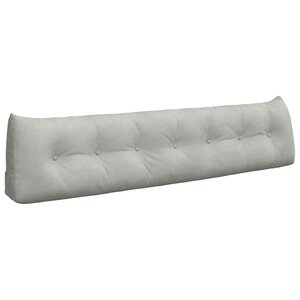 vidaXL Coussin de Dos Gris clair 200 x 24 x 50 cm Velours