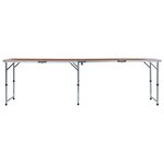 vidaXL Table pliable de camping Aluminium 240x60 cm