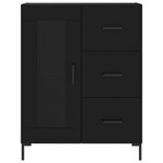 vidaXL Buffet haut Noir 69 5x34x180 cm Bois d'ingénierie