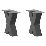 vidaXL Pieds de table basse en forme de X  2 pièces  anthracite  30 x (30-31) cm  acier