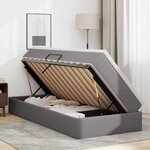 vidaXL Lit avec rangement et matelas Gris 100 x 200 cm Simili cuir