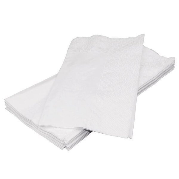 Serviette dîner 2 plis blanche - fiesta 400 mm -  lot de 250