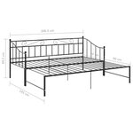 Vidaxl cadre de canapé-lit extensible noir métal 90x200 cm
