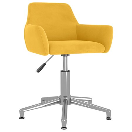 vidaXL Chaise pivotante de salle à manger Jaune Velours