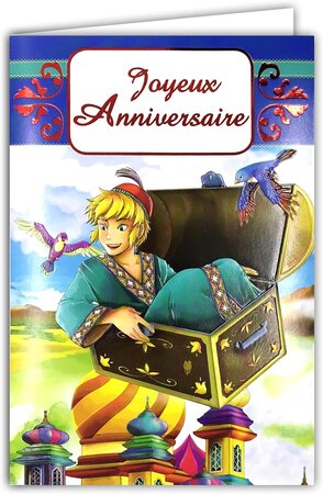 Carte Joyeux Anniversaire Prince Coffre Volant Manga Enveloppe Blanche 12x17 5cm