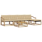 vidaXL Ensemble de canapés d'extérieur 6 Pièces Blanc et Beige