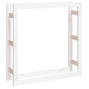 vidaXL Support pour bois de chauffage Blanc 100x25x100 cm Bois de pin