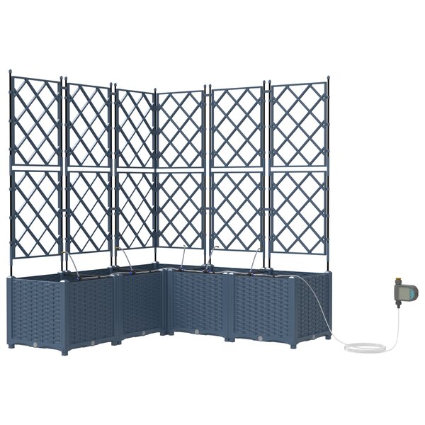 vidaXL Pots de jardin Gris 120 x 120 x 142 cm Acier