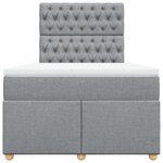 vidaXL Sommier à lattes de lit et matelas gris clair 120x190 cm tissu