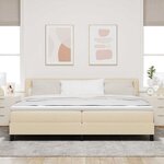 vidaXL Lit à ressorts avec matelas Crème 200 x 200 cm tissu