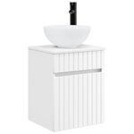 vidaXL Meuble de lavabo mural Blanc 39 x 35 x 63 cm Bois d'ingénierie