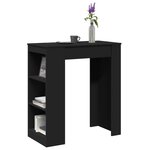 vidaXL Table de bar avec étagères noir bois d'ingénierie