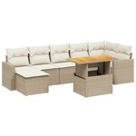 vidaXL Salon de jardin avec coussins 8 Pièces beige résine tressée