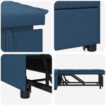 vidaXL Canapé-Lit Bleu 194 x 67 x 37 cm tissu