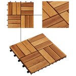 vidaXL Carreau de terrasse 10 Pièces Marron 30 x 30 cm Bois d'acacia