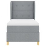 Box Spring VidaXL avec Matelas Gris Clair 90x190 cm Tissu
