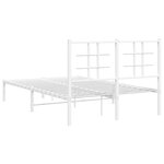 vidaXL Cadre de lit métal sans matelas et tête de lit blanc 120x200 cm