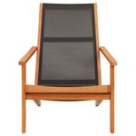vidaXL Chaise de jardin Noir Bois d'eucalyptus solide et textilène