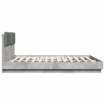 vidaXL Cadre de lit avec LED sans matelas gris béton 160x200 cm