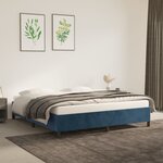 vidaXL Cadre de lit Bleu foncé 160x200 cm Velours