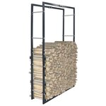 vidaXL Portant de bois de chauffage Noir 80x25x150 cm Acier
