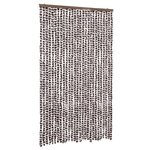 vidaXL Rideau anti-mouches marron et blanc 118x220 cm chenille