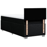 vidaXL Sommier à lattes de lit avec matelas Noir 90x200 cm Tissu