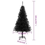 vidaXL Sapin de Noël artificiel avec support noir 150 cm PVC