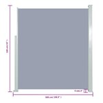 vidaXL Auvent latéral rétractable 160 x 500 cm Gris
