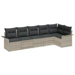 vidaXL Ensemble de jardin 6 pièces avec coussins en poly rattan gris clair