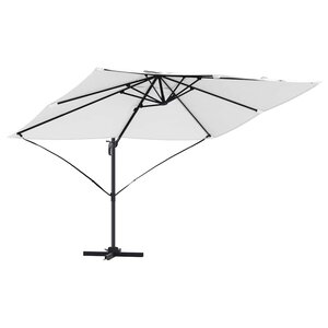 vidaXL Parasol Roma à Bras Déporté Beige et Noir 352 x 251 x 260 cm