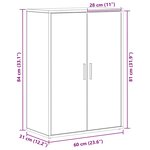 vidaXL Buffet Chêne noir 60 x 31 x 84 cm Bois d'ingénierie