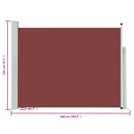 vidaXL Auvent latéral rétractable de patio 140x500 cm Marron