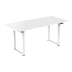 Bureau table poste de travail électrique à hauteur réglable 180 x 80 cm blanc 03_0009077