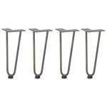 vidaXL Pieds en épingle à cheveux pour table basse 4 pièces Acier naturel 30 cm Acier massif