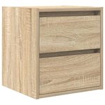 vidaXL Tables de chevet murales 2 Pièces chêne sonoma 38x34x40 cm