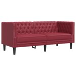 vidaXL Ensemble de canapés Chesterfield 2Pièces rouge bordeaux similicuir