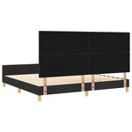 vidaXL Cadre de lit avec tête de lit Noir 200 x 200 cm tissu