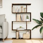 vidaXL Étagère séparatrice de pièce à 4 niveaux chêne fumé 70x24x129cm
